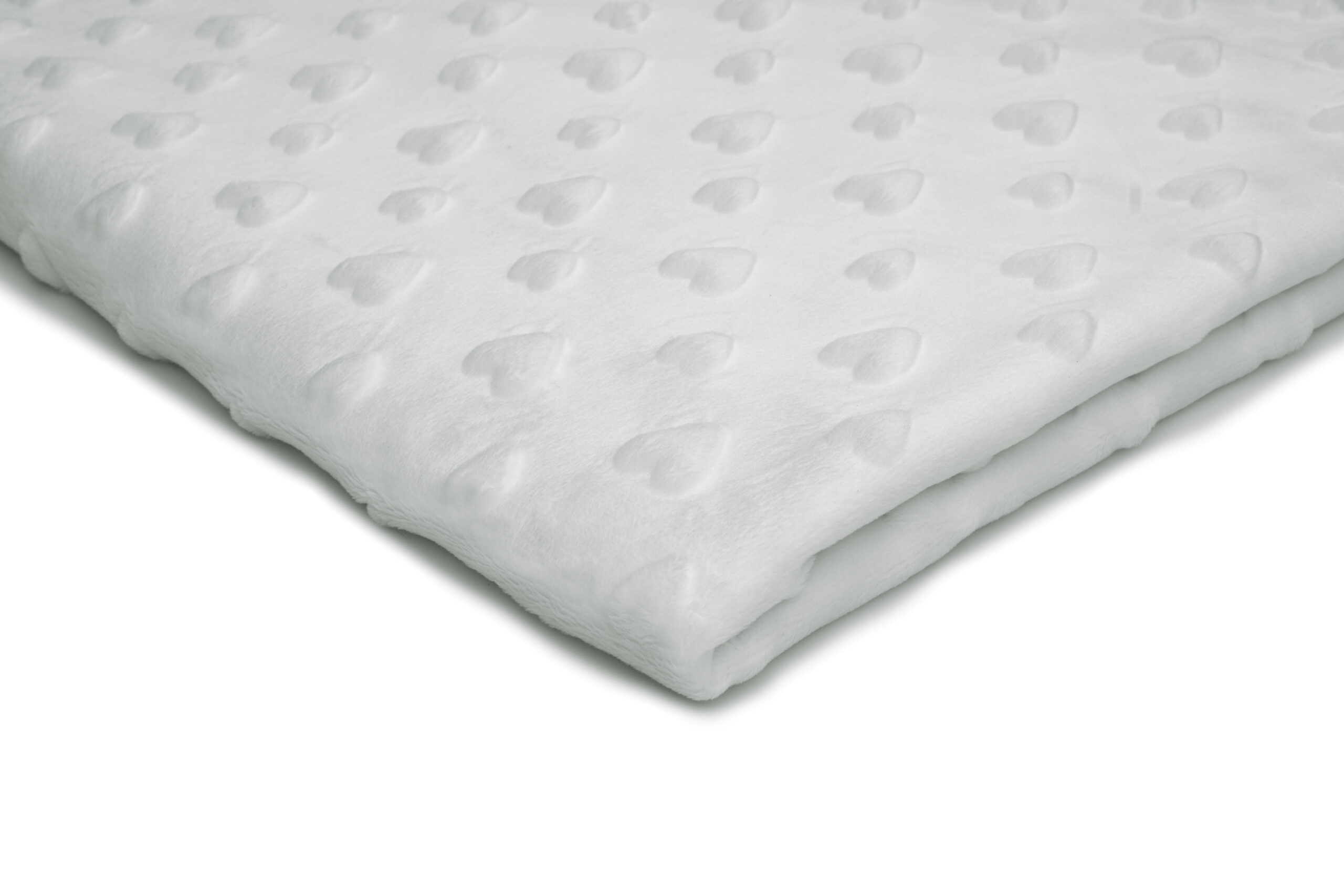 1 A Dzianina Minky Serca 330 g/m² ,,Biały'' – Wyjątkowa miękkość i ciepło w dekoracyjnej formie - obrazek 1