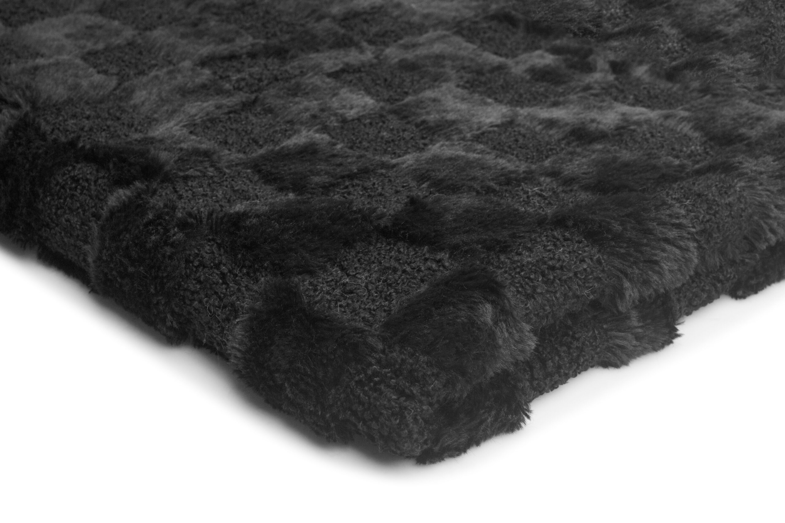 12 A Dzianina Sztuczne Futerko Szachownica 370g/m²-,,Czarny" - Efekt 3D i geometryczny styl - obrazek 1