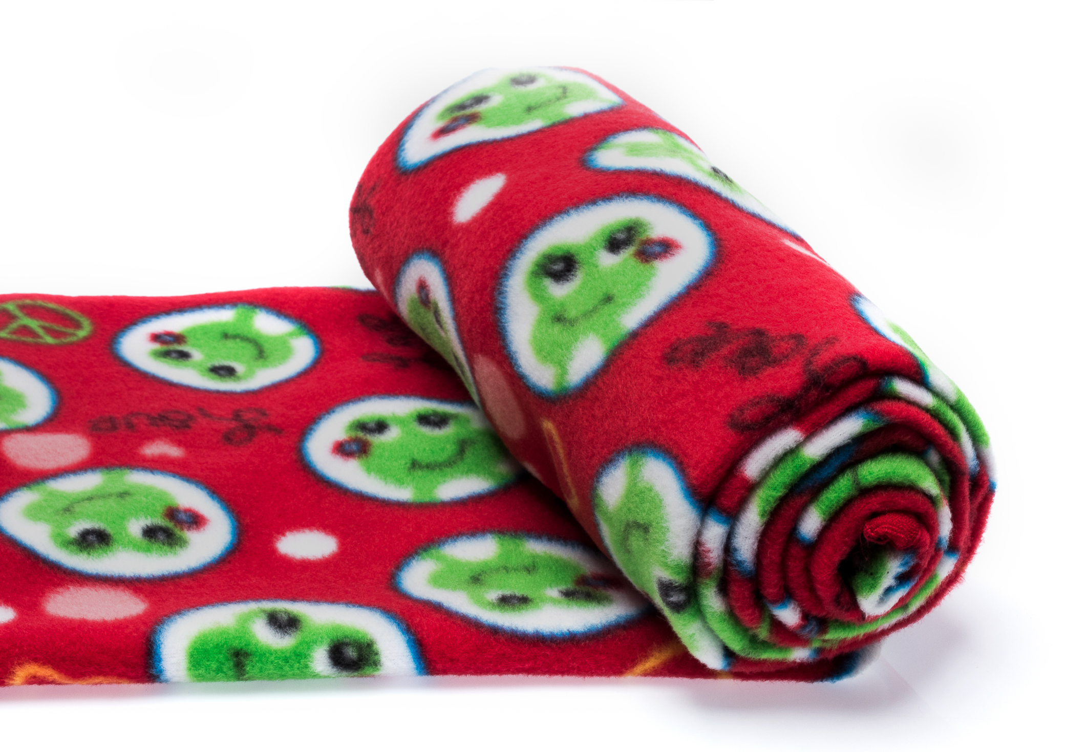 16 Dzianina polarowa antypillingowa 200g/m²„Czerwone Żabki" – Polar Drukowany FDY - obrazek 1