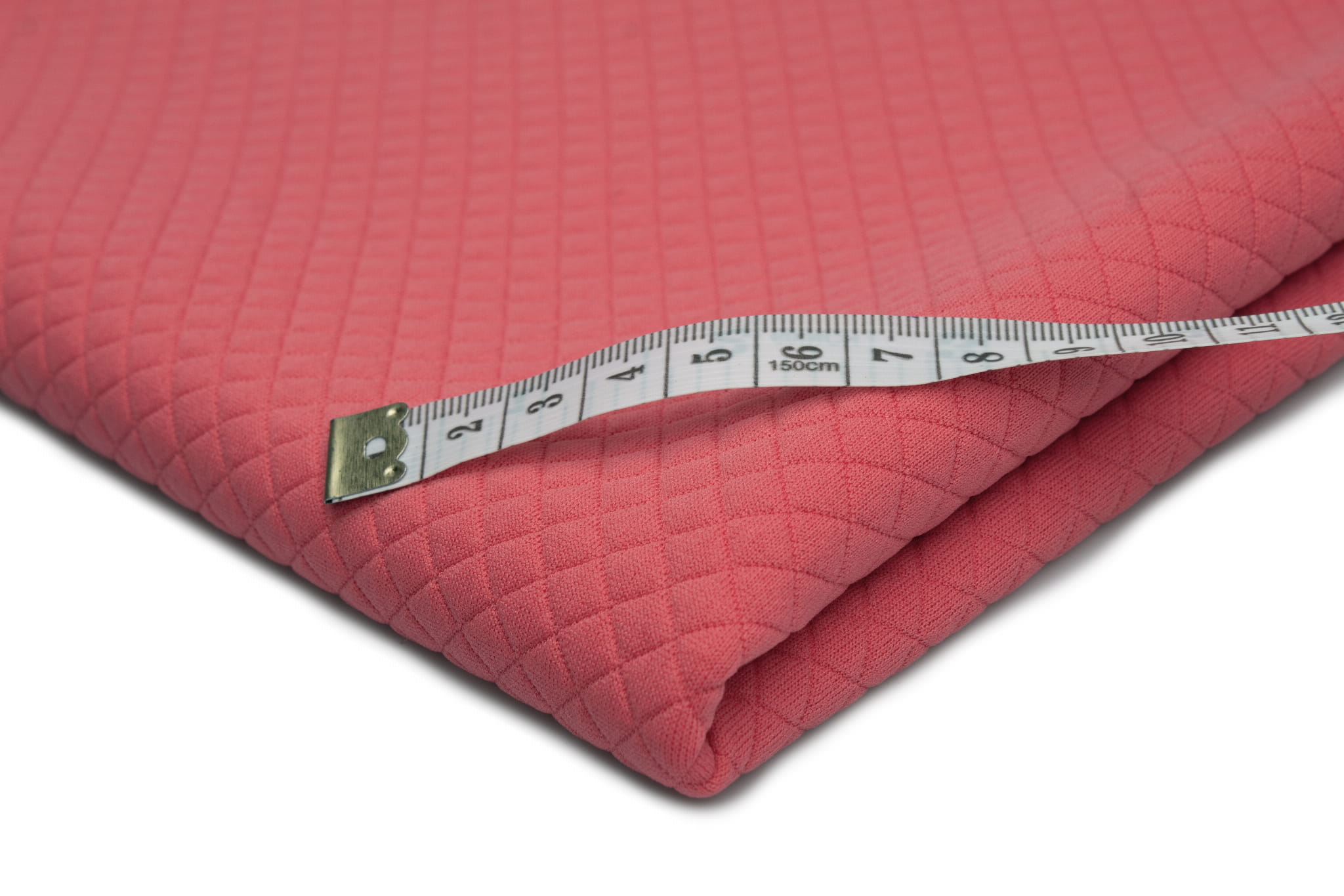 3-A Dzianina Pikowana Średnie Romby 270 g/m² „Jasny Koral”- Wygodna w noszeniu,idealny balans komfortu i trwałości - obrazek 1