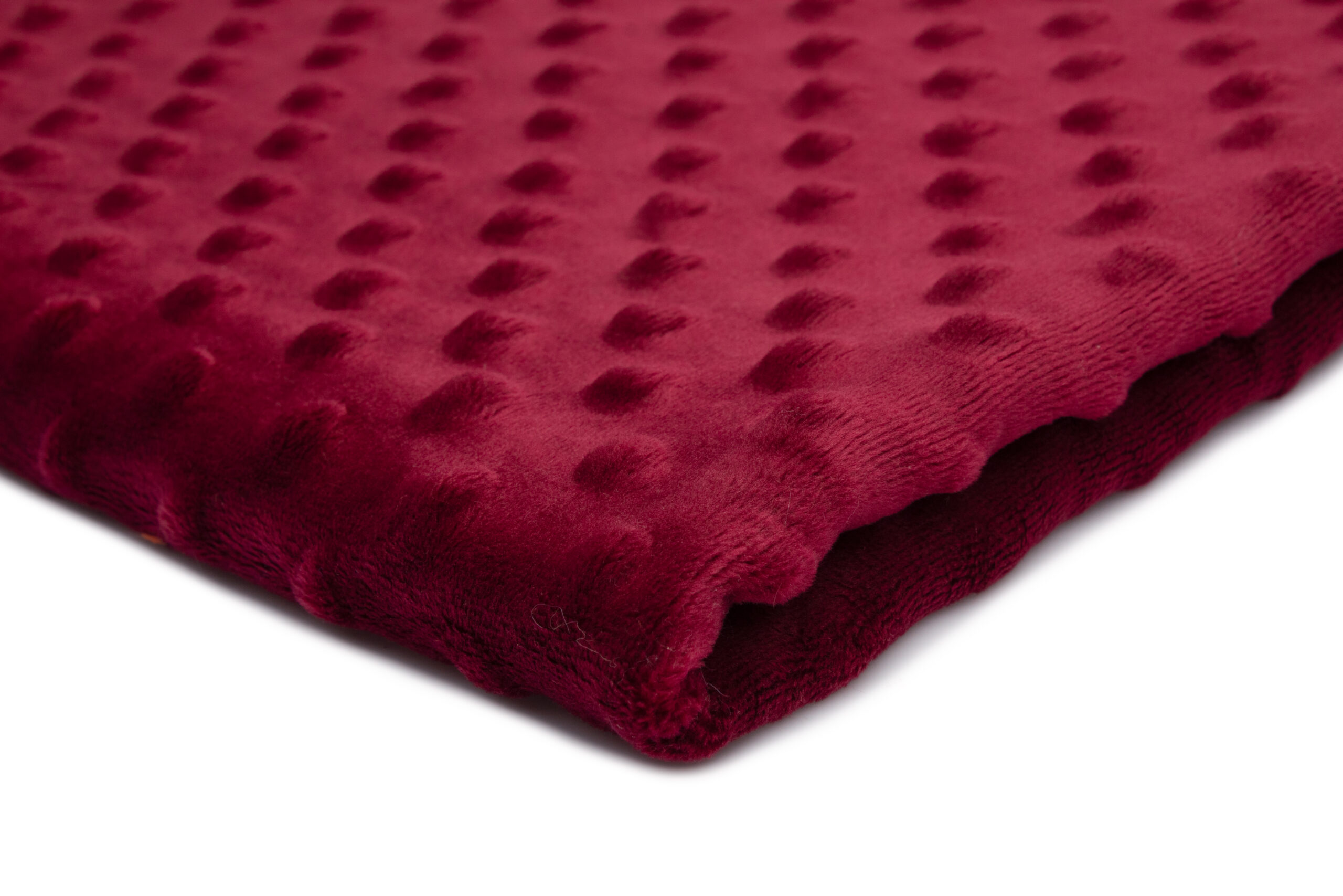 30 A Dzianina Polarowa antypillinowa Minky Kropki 330 g/m² ,,Bordo'' – Pluszowa miękkość, którą pokochasz - obrazek 1