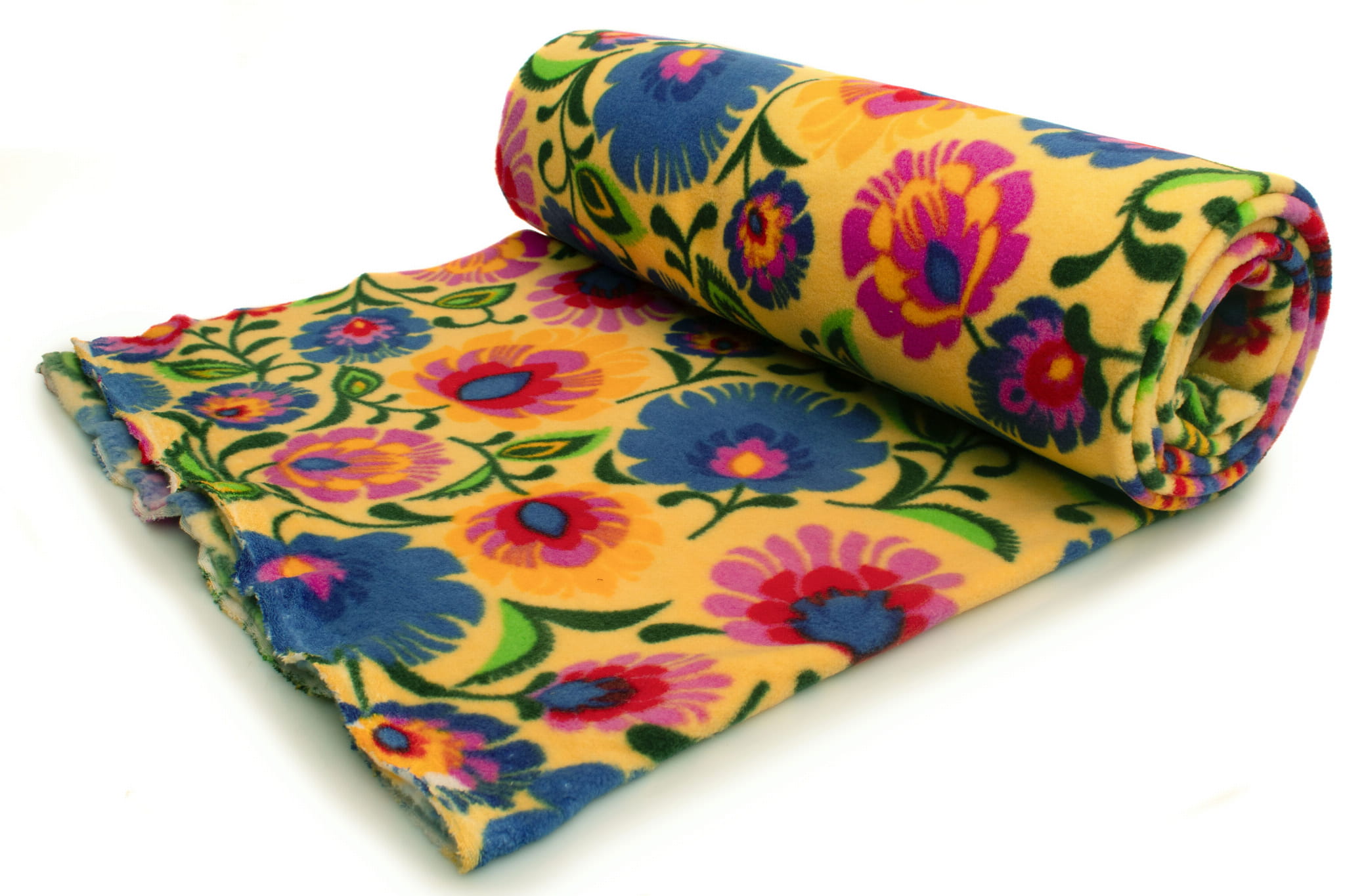 50103-C Dzianina polarowa antypillingowa 250g/m²„Łowicki, Żółty" – Polar Drukowany DTY - obrazek 1