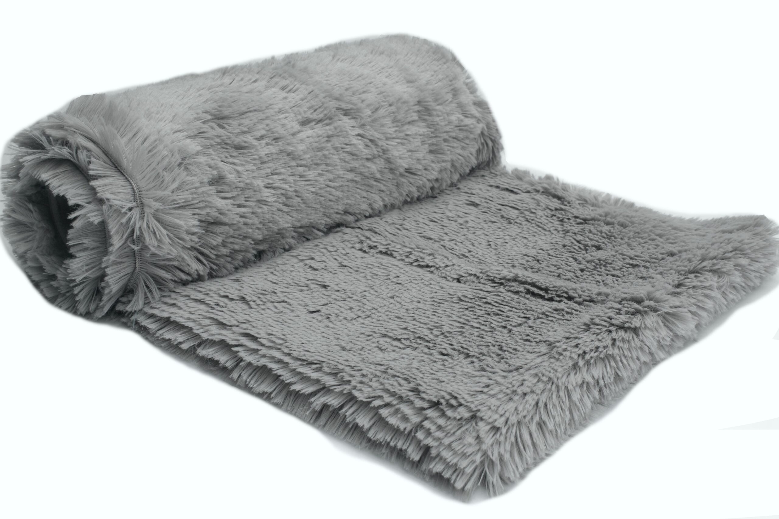 8-8 Dzianina Sztuczne Futerko Shaggy Włos 18mm 330g/m²-,, Jasny szary" - Wyjątkowa objętość i przytulny charakter - obrazek 1