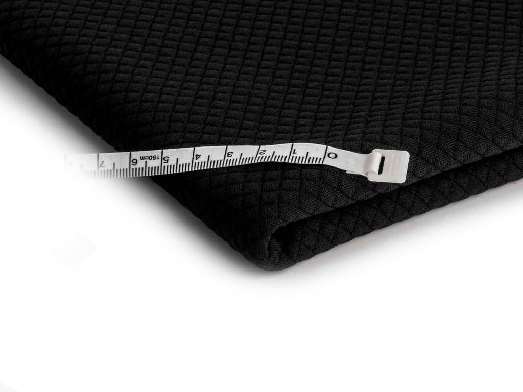 ZB1271401 Dzianina Pikowana Średnie Romby 270 g/m² „Czarny”- Wygodna w noszeniu,idealny balans komfortu i trwałości - obrazek 1