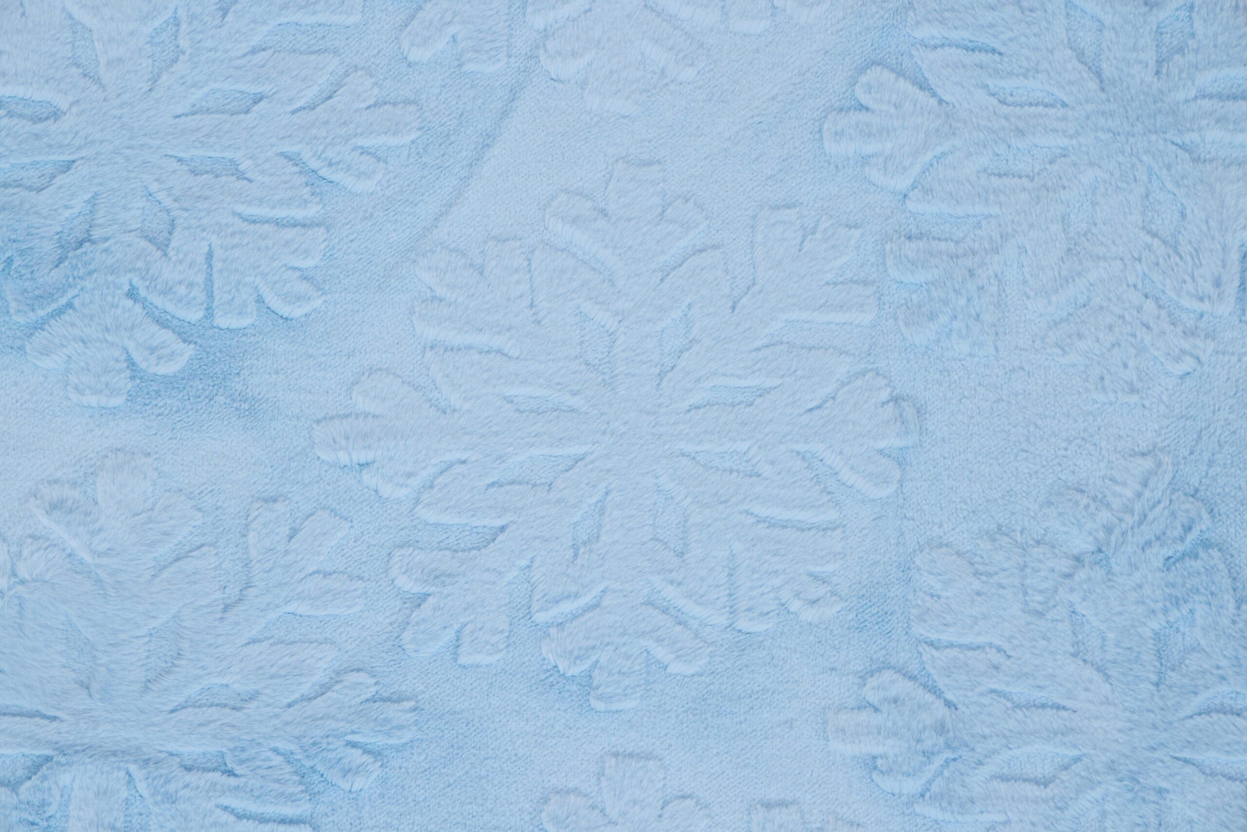 13C Dzianina Minky Plush Wzory 3D 350 g/m² -Wzór ŚNIEŻYNKI ,, Błękit'' – Efektowna struktura 3D – dekoracja sama w sobie - obrazek 1