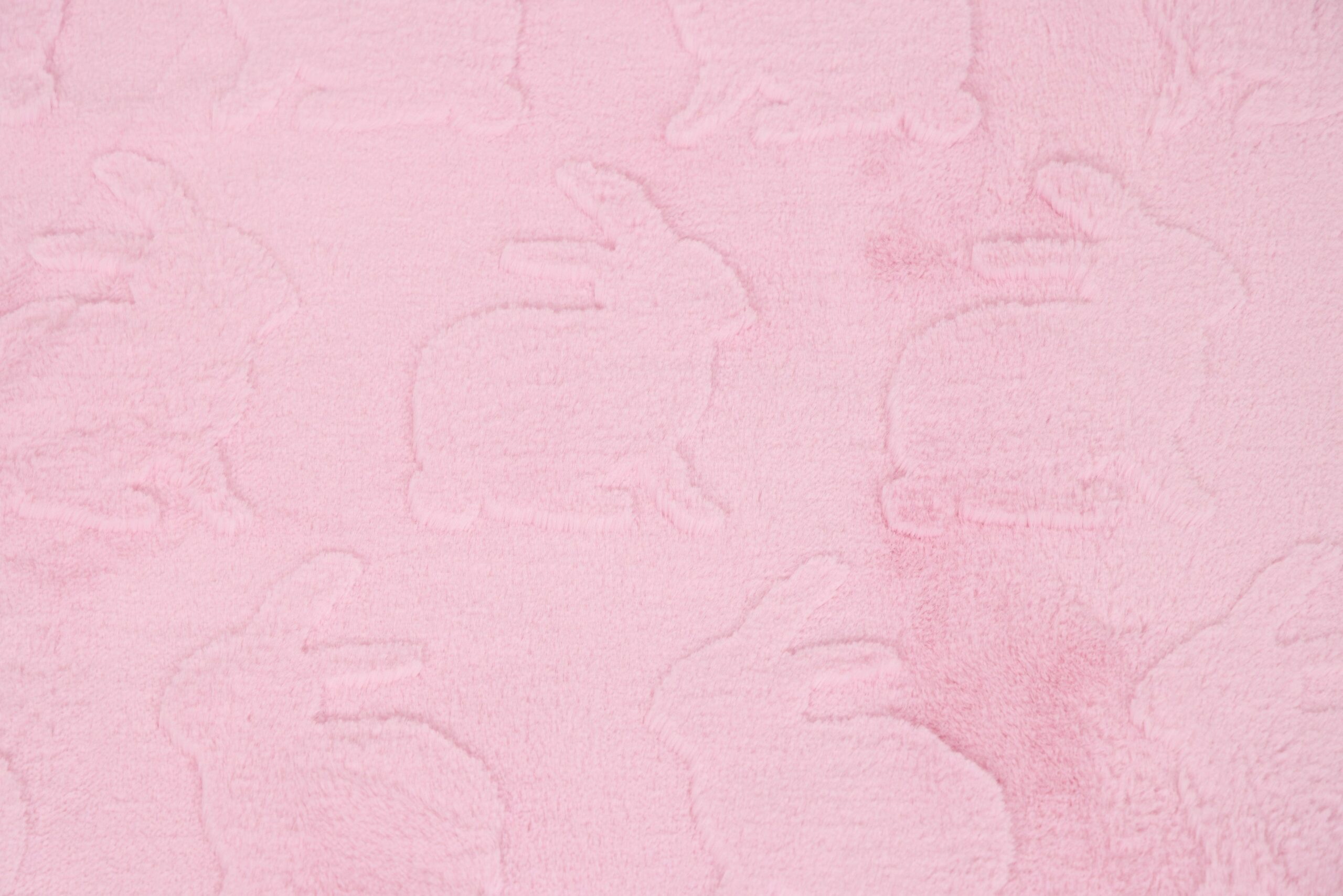 19 C Dzianina Minky Plush Wzory 3D 350 g/m² -Wzór KRÓLICZEK ,, Jasny róż'' – Efektowna struktura 3D – dekoracja sama w sobie - obrazek 1