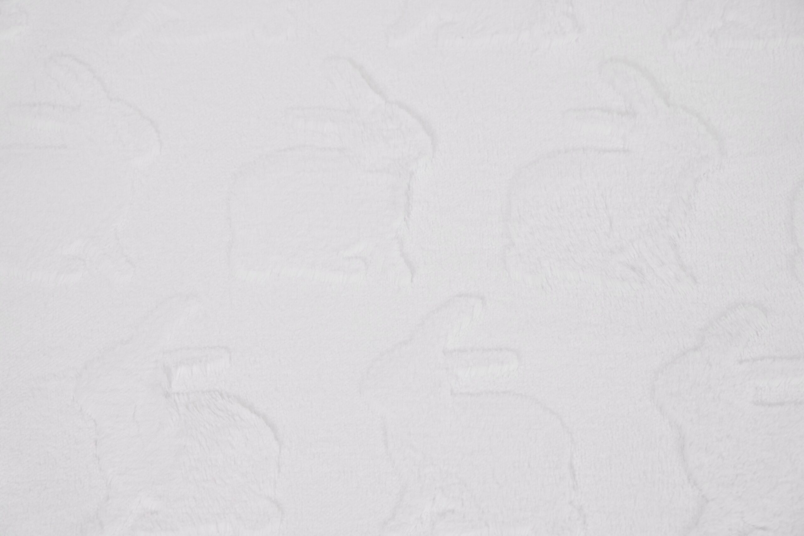 1C Dzianina Minky Plush Wzory 3D 350 g/m² -Wzór KRÓLICZEK ,, Biały'' – Efektowna struktura 3D – dekoracja sama w sobie - obrazek 1