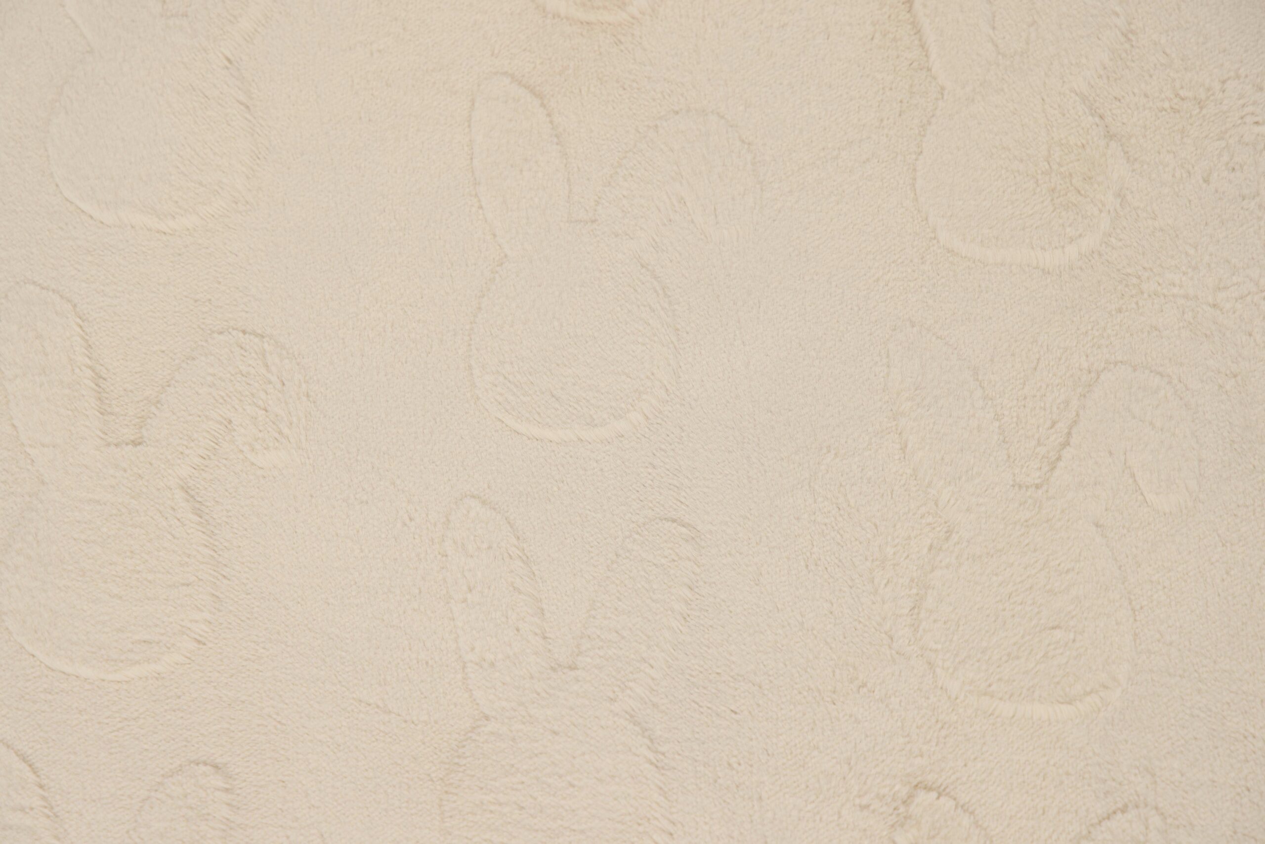 3C Dzianina Minky Plush Wzory 3D 350 g/m² -Wzór KRÓLICZE USZY ,, Jasny beż'' – Efektowna struktura 3D – dekoracja sama w sobie - obrazek 1