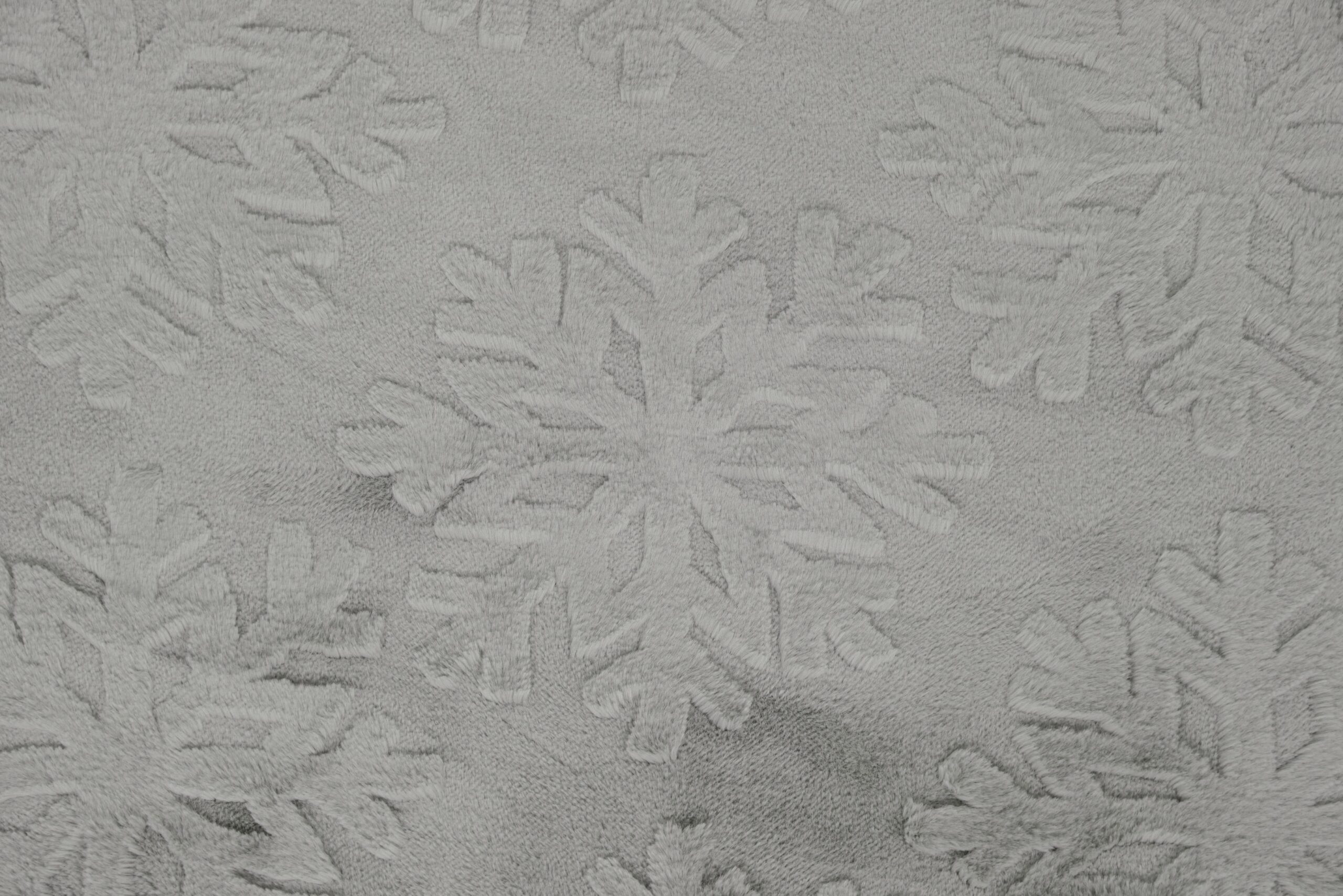 8C Dzianina Minky Plush Wzory 3D 350 g/m² -Wzór ŚNIEŻYNKI ,, Jasny szary'' – Efektowna struktura 3D – dekoracja sama w sobie - obrazek 1