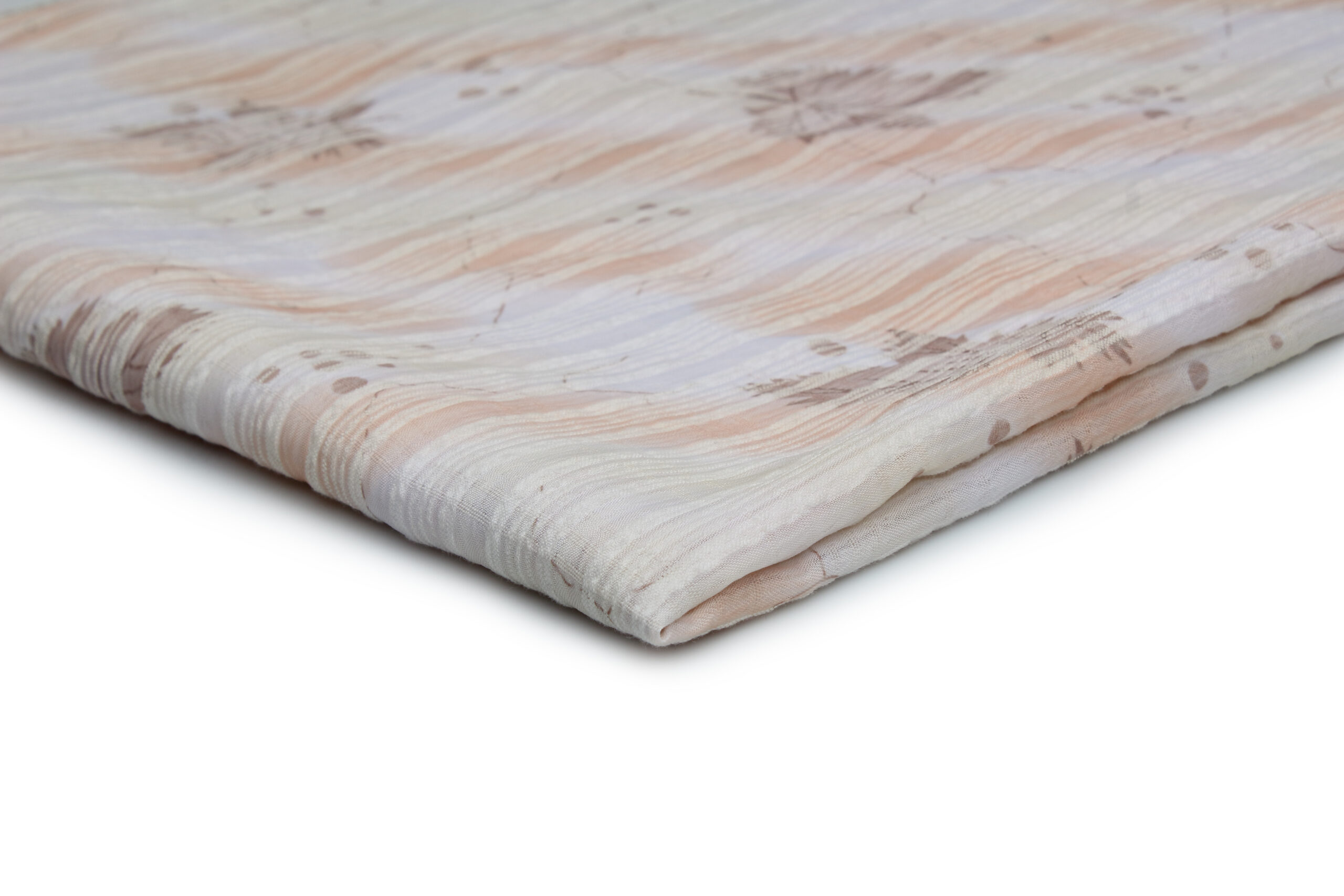 5B Tkanina Szyfon Yoryo 70 g/m² wzór 2 ,,Multikolor Beż''- Zwiewna tkanina o naturalnym efekcie marszczenia - obrazek 1