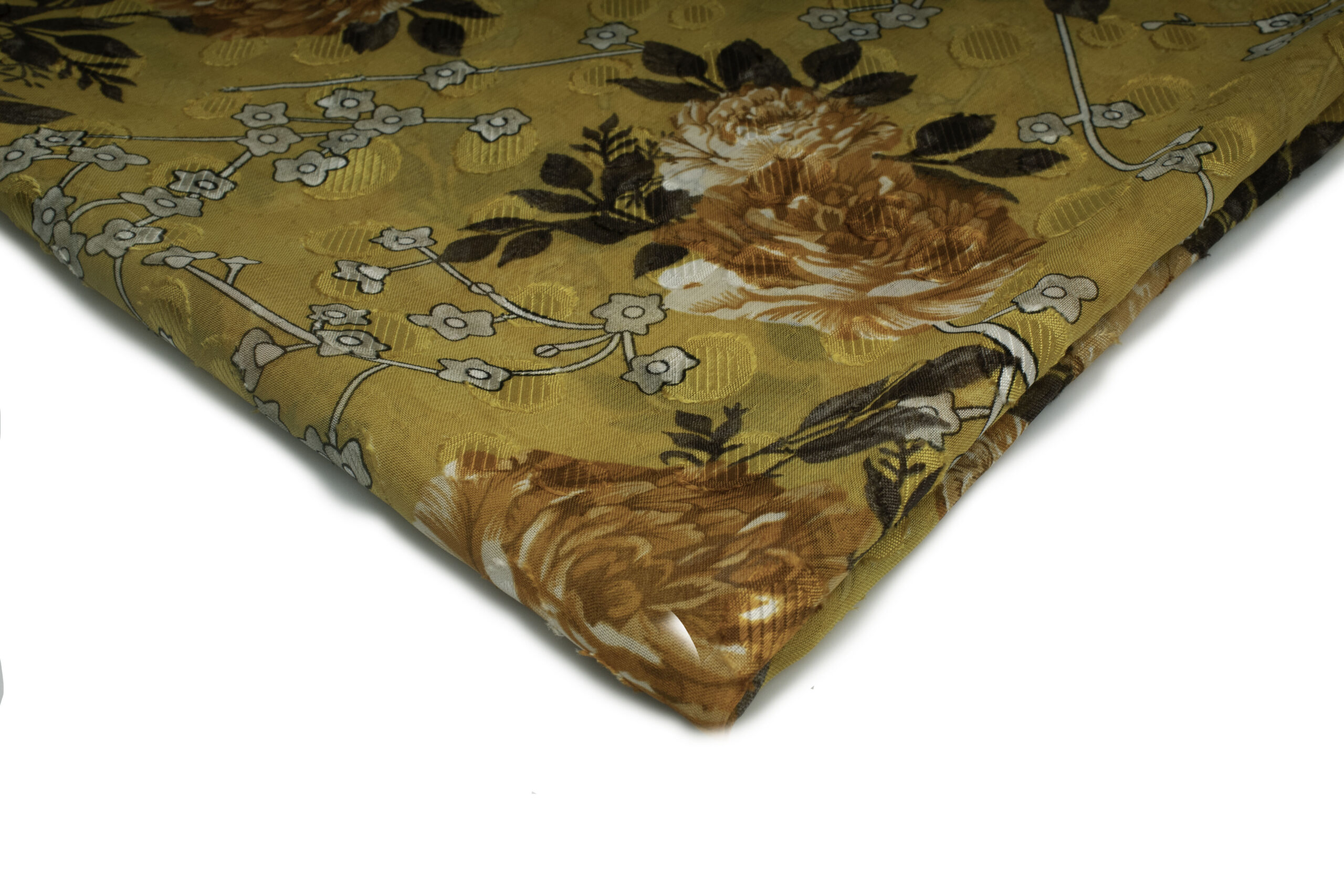 wzór 6 kolor 3 A Tkanina Szyfon Drukowany 70 g/m² Wzór 6 ,,Musztarda''- Wyraziste kolory i trwały nadruk - obrazek 1